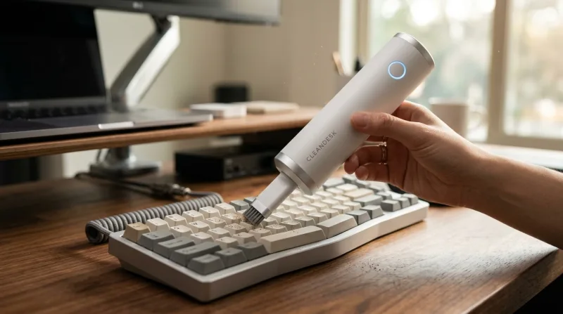 CleanDesk™ Multi-Function Desktop Vacuum & Air Duster - 12,000Pa High-Pressure Brushless Cleaner
